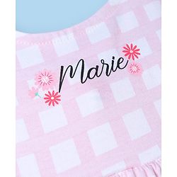Babyhug Disney Single Jersey Knit Frock with Inner Tee and Headband with Half Sleeves and Marie Graphic - Pink