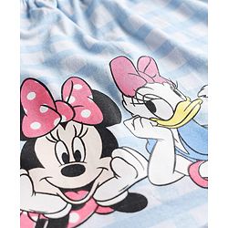 Babyhug Disney 100% Cotton Knit Sleeveless T-Shirt With Tie Up Strap & Shorts Set With Minnie Mouse Family Graphics Pack Of 2 - Light Blue & Pink