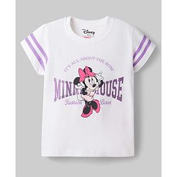 Babyhug Disney 100% Cotton Knit Half Sleeves T-Shirt & Shorts Set With Minnie Mouse Graphics - Multicolor