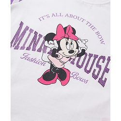 Babyhug Disney 100% Cotton Knit Half Sleeves T-Shirt & Shorts Set With Minnie Mouse Graphics - Multicolor