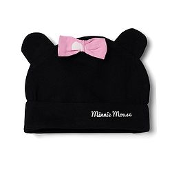Babyhug Disney Interlock Knit Half Sleeves Onesie and Cap With Minnie Mouse Graphic and Applique Detailing - Pink
