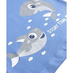 Babyhug Cotton Knit Half Sleeves T-Shirt & Shorts Night Suit with Whale Print - Blue