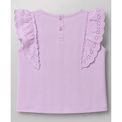 Babyhug Single Jersey Knit Half Sleeves Top & Shorts Set With Floral Print - Lavender & White