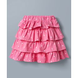 Babyhug Disney 100% Cotton Knit Half Frill Sleeves Top With Layered Skirt With Headband With Polka Dots & Minnie Mouse Graphic- White & Pink