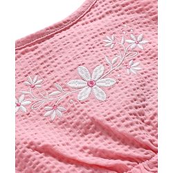 Babyhug Single Jersey Knit Sleeveless Top & Skorts Set With Floral Print - Pink