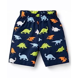 Babyhug Cotton Knit Half Sleeves T-Shirt & Shorts Night-Suit With Dino Print - Green