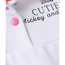 Babyhug Disney Interlock Knit Half Sleeves Onesie With Minnie Mouse Graphic & Headband - White