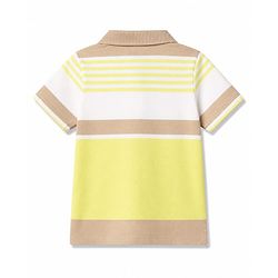 Babyhug 100% Cotton Knit Half Sleeves Polo T-Shirt with Stripes -Yellow