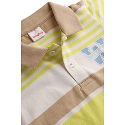 Babyhug 100% Cotton Knit Half Sleeves Polo T-Shirt with Stripes -Yellow