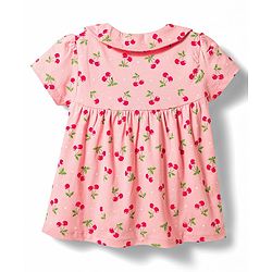 Babyhug Cotton Knit Half Sleeves Cherry Printed Co-Ords Top & Shorts Night Suit - Pink