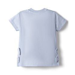 Babyhug Disney 100% Cotton Knit Half Sleeves T-Shirt With Minnie Mouse & Friends Graphic & Bow Applique - Light Blue