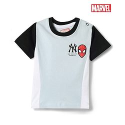 Babyhug Marvel Cotton Knit T-Shirt with Spiderman Graphic Half Sleeves Round Neck Multi Color 3-6 Months