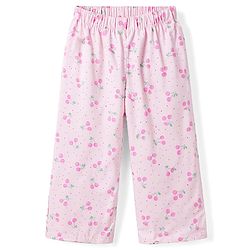 Babyhug Cotton Knit Half Sleeves Top & Pyjama Co-ord Night Suit with Floral Print - Pink