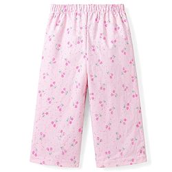 Babyhug Cotton Knit Half Sleeves Top & Pyjama Co-ord Night Suit with Floral Print - Pink