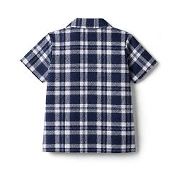 Babyhug Cotton Woven Half Sleeves Shirt & Pyjama Night Suit Print with Checks - Navy