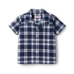 Babyhug Cotton Woven Half Sleeves Shirt & Pyjama Night Suit Print with Checks - Navy