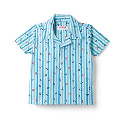 Babyhug Cotton Woven Front Open Half Sleeves Nautical Theme Printed Shirt & Pyjama Night Suit - Blue