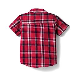 Babyhug Cotton Woven Half Sleeves Checked Shirt & Shorts Set - Red & Beige