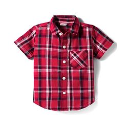 Babyhug Cotton Woven Half Sleeves Checked Shirt & Shorts Set - Red & Beige