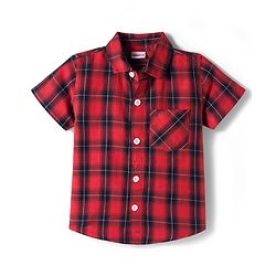 Babyhug Cotton Woven Half Sleeves Checked Shirt & Shorts Set - Multicolour
