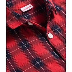 Babyhug Cotton Woven Half Sleeves Checked Shirt & Shorts Set - Multicolour