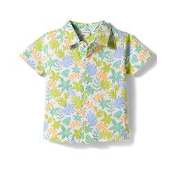 Babyhug Single Jersey Knit Half Sleeves Floral Printed Shirt & Shorts Set - Multicolour