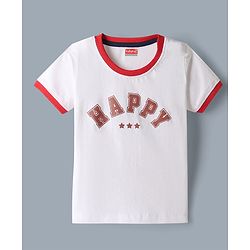 Babyhug Single Jersey Knit Denim Half Sleeves Shirt & Shorts Set With Text Print Inner Tee - Blue