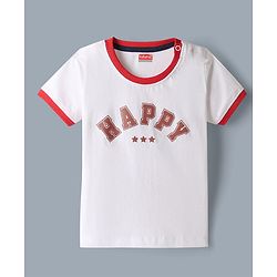 Babyhug Single Jersey Knit Denim Half Sleeves Shirt & Shorts Set With Text Print Inner Tee - Blue