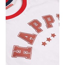 Babyhug Single Jersey Knit Denim Half Sleeves Shirt & Shorts Set With Text Print Inner Tee - Blue