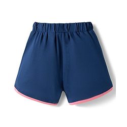 Babyhug Disney Single Jersey Knit Half Sleeves T-Shirt & Shorts Night Suit With Minnie Mouse Applique - Navy Blue