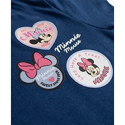 Babyhug Disney Single Jersey Knit Half Sleeves T-Shirt & Shorts Night Suit With Minnie Mouse Applique - Navy Blue