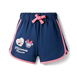 Babyhug Disney Single Jersey Knit Half Sleeves T-Shirt & Shorts Night Suit With Minnie Mouse Applique - Navy Blue