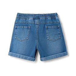 Babyhug Single Jersey Knit Half Sleeves T-Shirt & Denim Shorts With Front & Back Beach Theme - Charcoal Grey & Blue