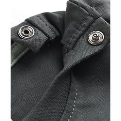 Babyhug Single Jersey Knit Half Sleeves T-Shirt & Denim Shorts With Front & Back Beach Theme - Charcoal Grey & Blue