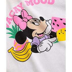 Babyhug Disney Single Jersey Knit Half Sleeves T-shirt & Shorts Night Suit With Minnie Mouse Graphic - White