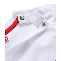 Babyhug Single Jersey Knit Half Sleeves T-Shirt & Denim Shorts Set With Nautical Theme - White & Blue