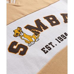 Babyhug Disney Terry Knit Half Sleeves T-Shirt With Simba Graphics - Beige