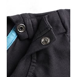 Babyhug Single Jersey Knit Half Sleeves Front & Back Scooter Printed T-Shirt & Denim Shorts Set - Black & Blue