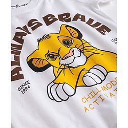 Babyhug Disney 100% Cotton Knit Half Sleeves T-Shirt & Pyjama Night Suit With Lion King Graphic - Multicolor