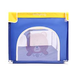 Babyhug Playpen & Play Yard- Blue| 150 x 180 cm Large Play Area| Zipper Door & Toy Pouch| Foldable Indoor & Outdoor Playpen| Safe & Sturdy| for 0-5 Years Boys & Girls| Easy to Assemble