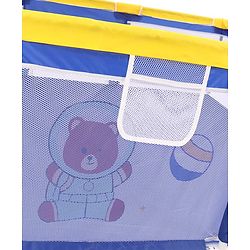 Babyhug Playpen & Play Yard- Blue| 150 x 180 cm Large Play Area| Zipper Door & Toy Pouch| Foldable Indoor & Outdoor Playpen| Safe & Sturdy| for 0-5 Years Boys & Girls| Easy to Assemble