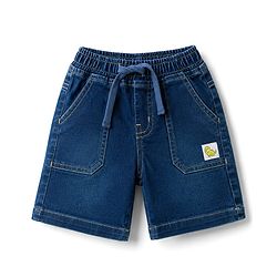 Babyhug Single Jersey Knit- Denim Half Sleeves T-Shirt & Shorts With Dino Print - Limegreen