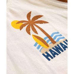 Babyhug Single Jersey Knit Sleeveless T-Shirt & Shorts With Tropical Print - White