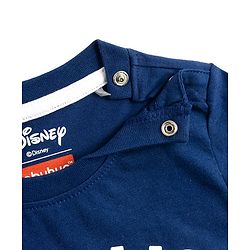Babyhug Disney Single Jersey Knit Full Sleeves T-Shirt & Pyjama Night Suit With Mickey Mouse Graphics - Navy Blue