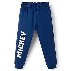 Babyhug Disney Single Jersey Knit Full Sleeves T-Shirt & Pyjama Night Suit With Mickey Mouse Graphics - Navy Blue