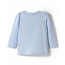 Babyhug Disney 100% Cotton Knit Full Sleeves T-Shirt & Pyjama Night Suit With Marie Graphics - Light Blue