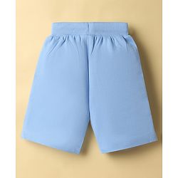 Babyhug Disney 100% Cotton Knit Half Sleeves T-Shirt & Shorts Set With Mickey Mouse Graphics - Light Blue