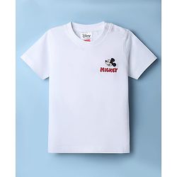 Babyhug Disney 100% Cotton Knit Half Sleeves T-Shirt & Shorts Set With Mickey Mouse Graphic - Red