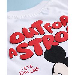 Babyhug Disney 100% Cotton Knit Half Sleeves T-Shirt & Shorts Set With Mickey Mouse Graphic - Red