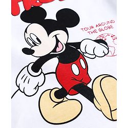 Babyhug Disney 100% Cotton Knit Half Sleeves T-Shirt & Shorts Set With Mickey Mouse Graphic - Red